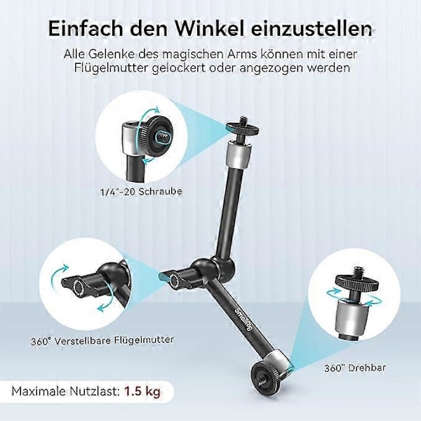 SMALLRIG 10 Tum Magic Arm med Super Clamp Stor Krabbklämma för Monitor LED-ljus - KBUM2732