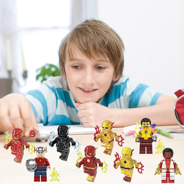 8 stk. Superhelt The Flash Actionfigurer Byggeklodser Legetøjs Sæt Kamphelt Karakterfigurer Samleobjekter til Børn