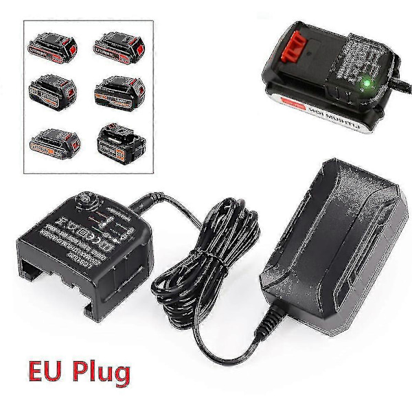 10.8V 14.4V 20V Black&decker Li-ion akkulaturin korvaava sähköporakoneen ruuvimeisselin sähkötyökalun akku EU-pistoke Lbx20