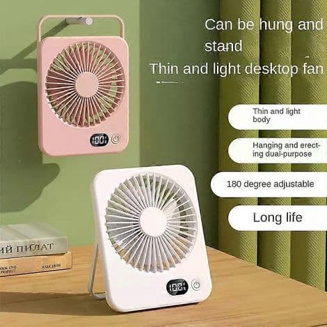 Ultra-stille foldbar bordventilator, langtidsholdbar foldbar bordventilator, miniventilator - hvid