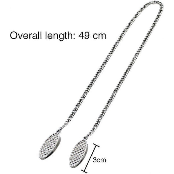 Servietklips Serviettholder til halsen Servietkæde med klips Sølv servietkæde rustfrit stål - 2 stk Længde ca. 49cm
