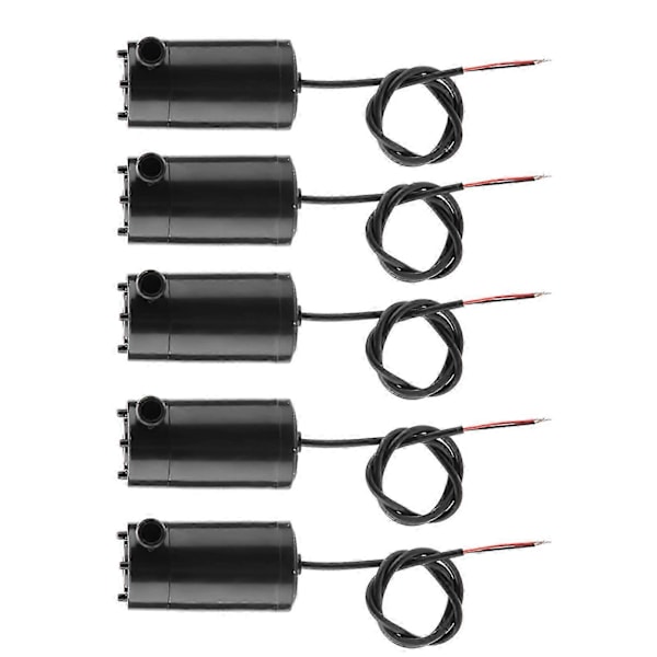 5 stk/sett DC 3V -5V Mini Vannpumpe Neddykbar for Fiskedam Fontene Akvarium