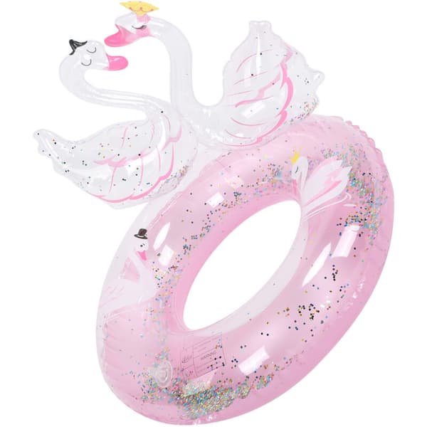 Glitrende lyserød svane dobbelt børnepool-flyder. 60 cm PVC-flyder