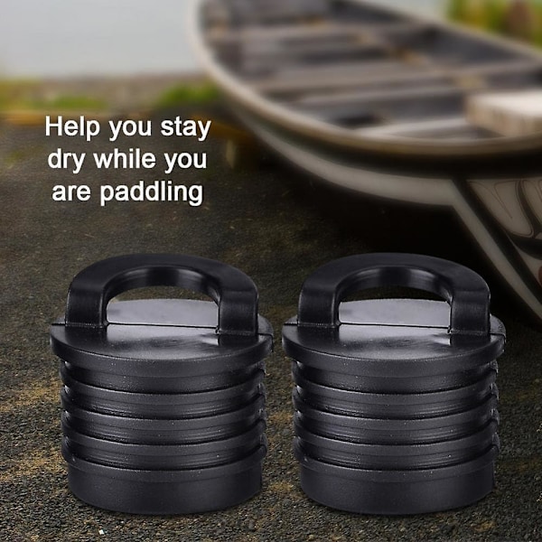 Båtplugg, 4 st Kayakpluggar Båt Kanot Kajak Gummiplugg Avloppshål Pluggar Svart 40mm