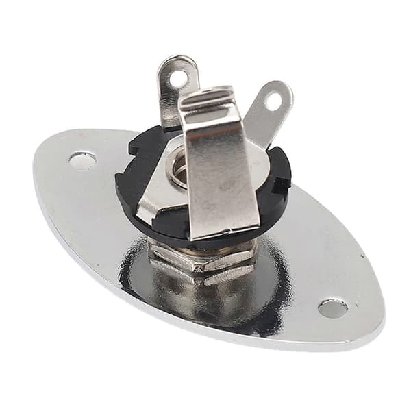 Gitarjack Oval Form Metall Universal 1/4 Tommers Jack Socket Plate for Tele Style Gitarer