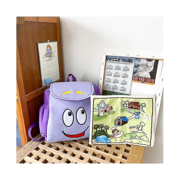 Dora The Explorer Purple Plush Backpack With Map Kids Toy School Christmas Gifts