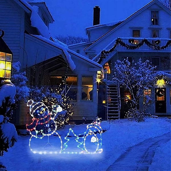 LED Snømann Julelys Utendørs Juledekorasjon Utendørs Juledekorasjon Amerikanske Julelys Utendørs Figurer Snømann Dekorasjon Ch