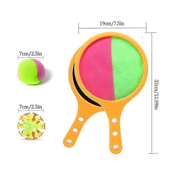 Orange Paddle Catch Ball Racket Set Sport Game Toys Toss Set Disc Paddle Tennis Game Sucker