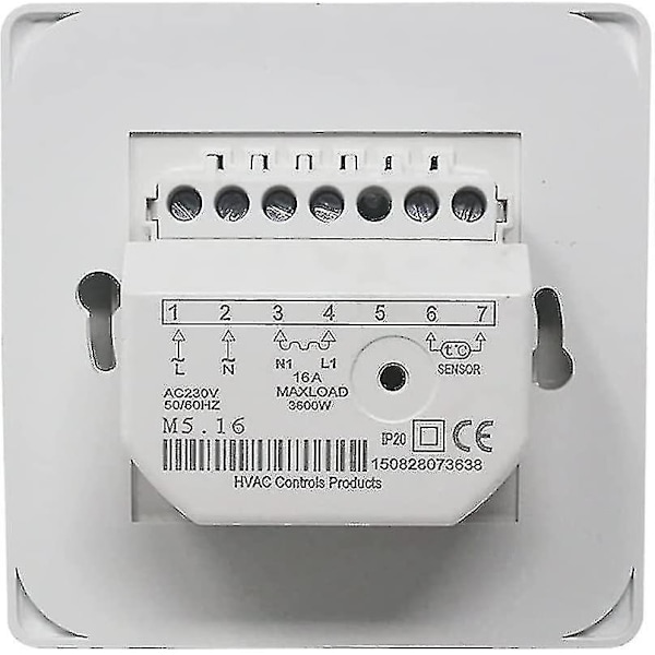 Manuell golvvärme termostat 220v 16a, elektrisk golvvärme regulator mekanisk rums termostat med golvsensor sond 1st