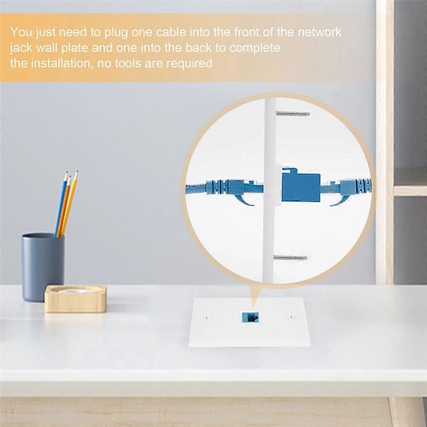 2 kpl Ethernet-seinälevyjä, RJ45 Cat6 naaras-naaras -liitin, linjaliitinlevyt