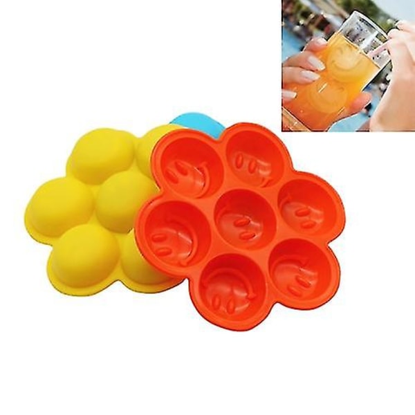 Silicone Smiley Face Pattern Ice Tray Color Random