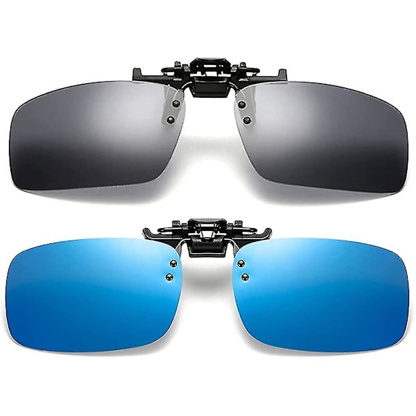 2 par solglasögon Clip On Flip Up Night Vision Glasögon Anti Glare