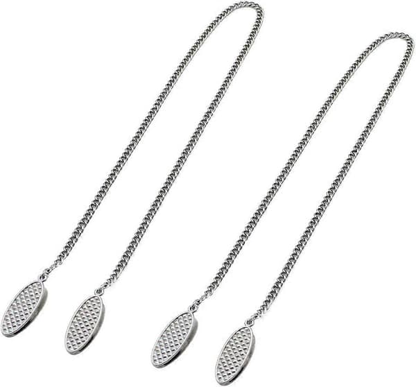 Servietklips Serviettholder til halsen Servietkæde med klips Sølv servietkæde rustfrit stål - 2 stk Længde ca. 49cm