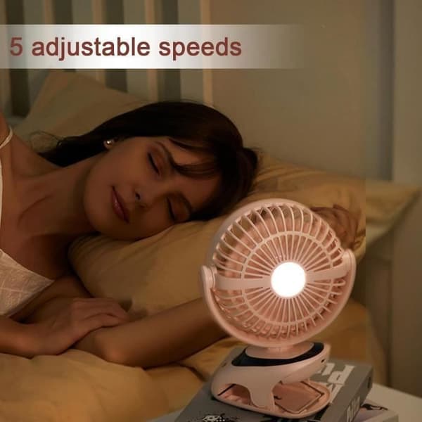 Bordsfläkt - ANNAT - Mini USB - 5 hastigheter - LED - Tyst - Rosa
