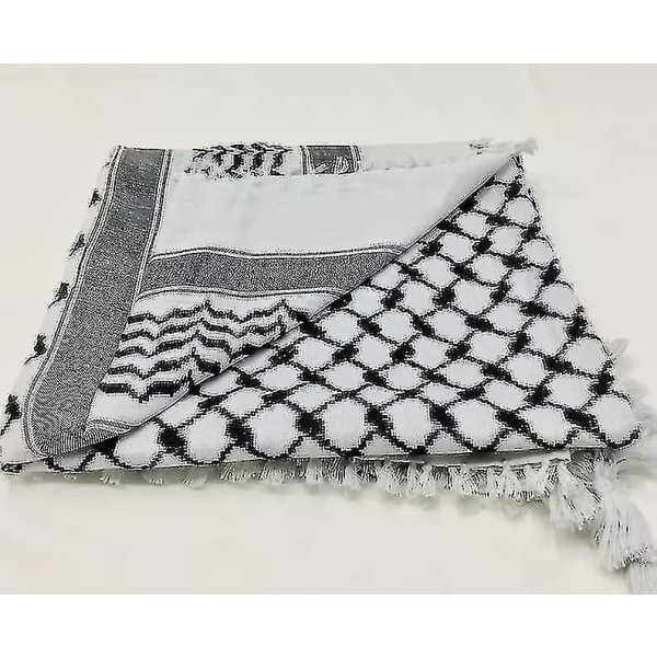 Palestinasjal, Keffiyeh, Arafat Hatta, bred med tofsar, Shemagh Keffiyeh Arab Houndstooth100% Y2