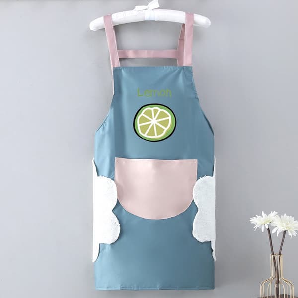 Delar - Köksförkläde - Vattentäta och oljebeständiga förkläden - Blå, Rosa - Polyester - Matlagningsförkläde - Cateringförkläde - Keramikförkläde - Målning