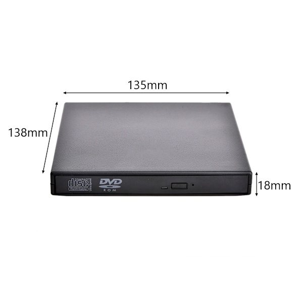 Extern DVD/CD-brännare USB 2.0 Slim för dator