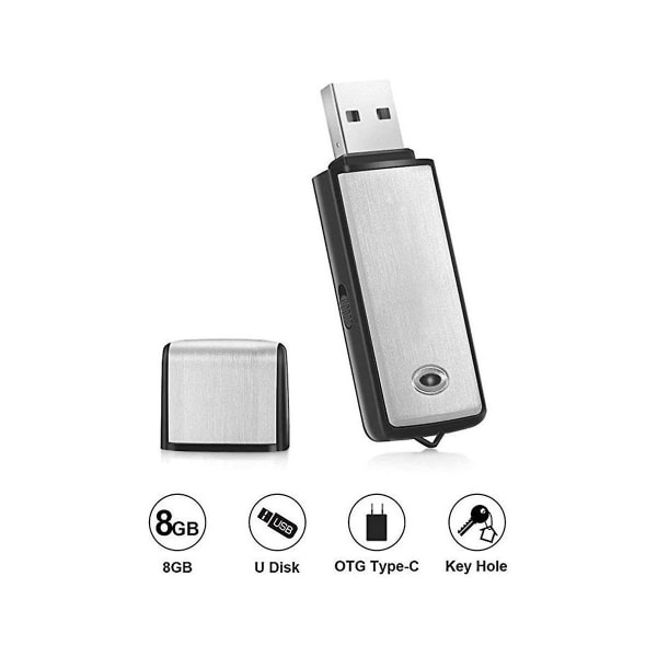 16 GB USB Stemmeopptaker USB Flash Drive Oppladbar Digital Stemme Audioopptaker For PC Møte Int