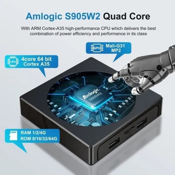 Android TV Box - TV Box X98mini Android 11.0 2G+ 16G 5G Dual Band Smart WiFi bluetooth 4K HD 100m Amlogic S905W2 Quad Core