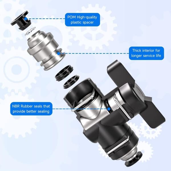 10 sorte 8 mm pneumatiske kugleventiler til direkte luftstrømskontrol. Pneumatisk fitting