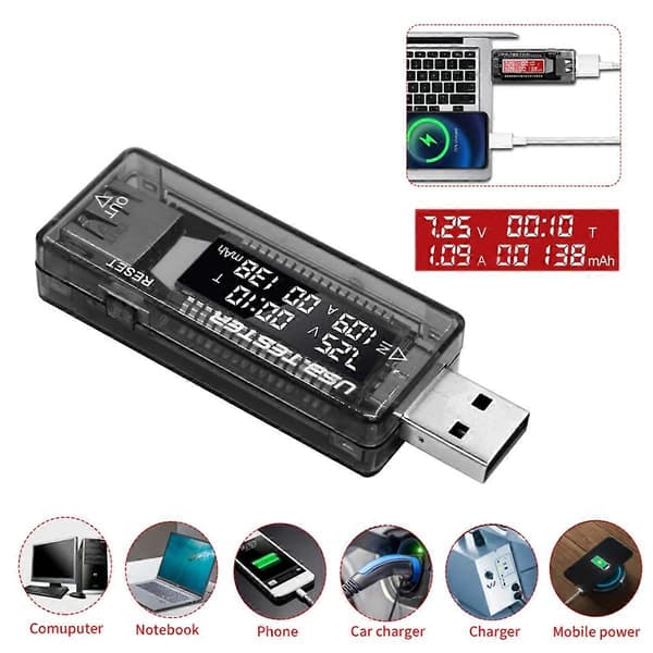 USB Tester Strøm Spænding Oplader Kapacitet Tester Volt Meter Display USB Strøm Spænding Testkort