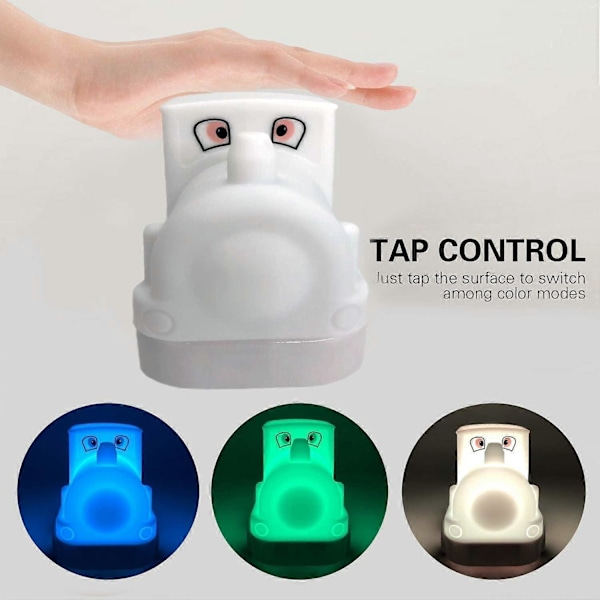 Natlampe Børneværelse Lampe Baby Natlampe LED Genopladelig 9 Farver Natlampe (Fjernbetjening + Touch Dæmpning) Julegave - Tog
