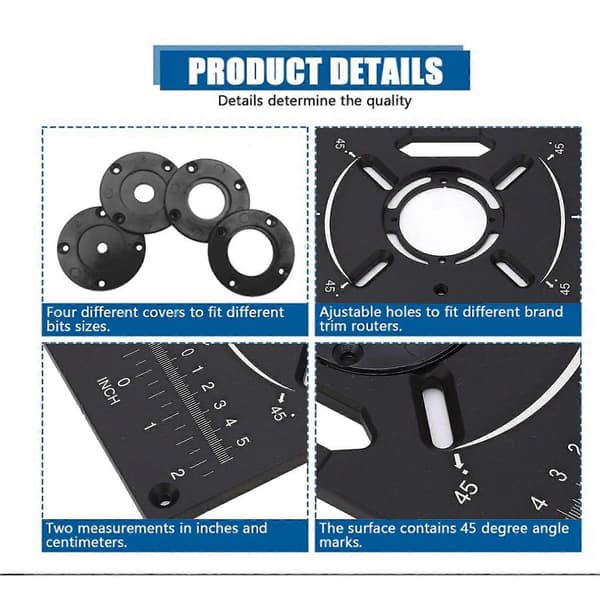 Højkvalitets trimmer flip board egnet til 62*70MM hulafstand flip board sort
