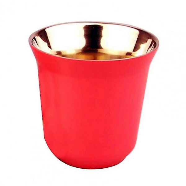 80ml Dubbelväggig Espresso Kopp i Rostfritt Stål Isolering Nespresso Pixie Kaffekopp Kapselform Söt Termokopp Kaffemuggar