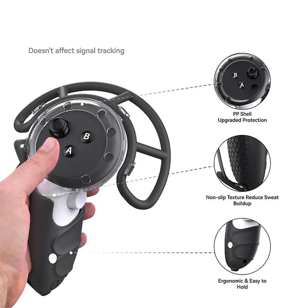 For Quest 3 Controller Gaming VR Tilbehør Udvidet Etui Til 3 Touch Controller Etui Sort