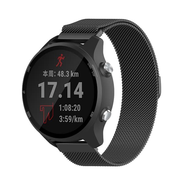 Milanesisk Armbånd til Garmin Forerunner 245 / 245 Music - Sort