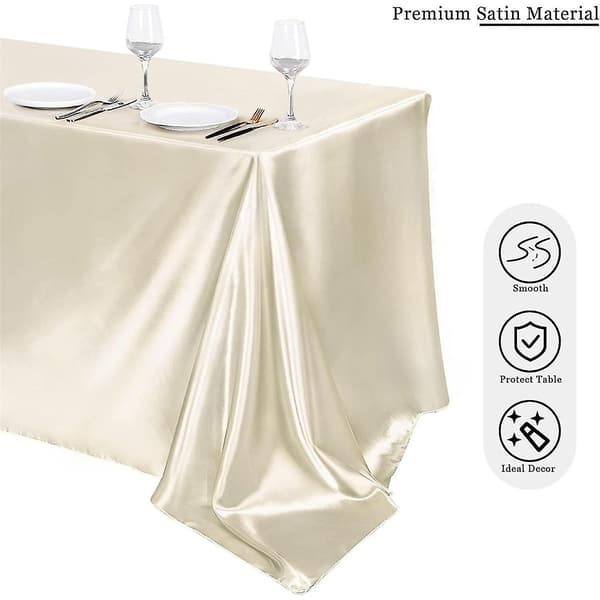 Bankett Bryllups Scene Dug Solid Farge Rektangulær Blank Satin Dug Co
