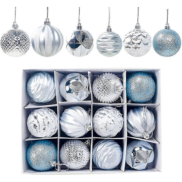 12pcs Christmas Baubles Christmas Balls Set Christmas Baubles Christmas Baubles Set 2.4 Inch 6cm, Unbreakable Christmas Balls Decoration Christmas T