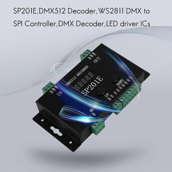 Sp201e Dmx512 Ws2812b Ws2811 Dmx Til Spi Controller Dekoder, understøtter Flere Ics