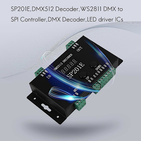 Sp201e Dmx512 Ws2812b Ws2811 Dmx Til Spi Kontroller Dekoder, støtter Flere Ics