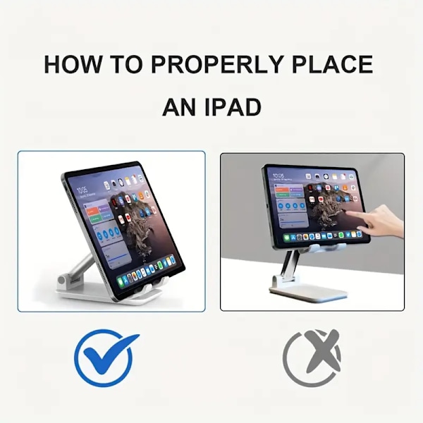 Foldbar Tablet- og Mobiltelefonholder, Justerbar Højde, Til Android Smartphone, E-læser og Tablet