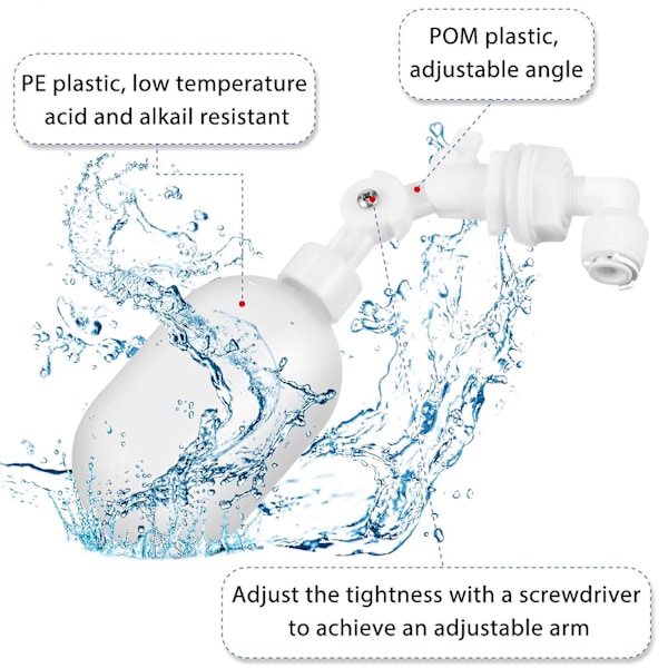 Veden suodattimen kelluva palloventtiili 1/4 tuumaa säädettävä kelluva venttiili muoviset vesisäiliön kelluvat venttiilit