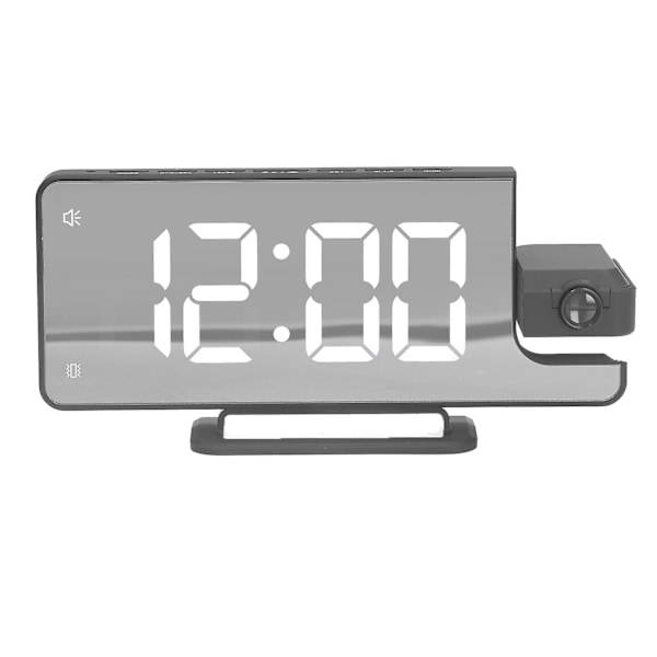 SQCLV Projektionsväckarklocka Automatisk Ljussensor 6 Nivåer Ljusstyrka Snooze-funktion USB-väckarklocka med Vibrator