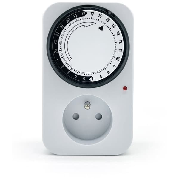 Mekanisk timer for daglig bruk med indikatorlys, 3680 W - Hvit