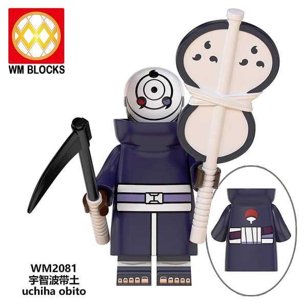 Naruto byggkloss minifigur liten partikel insticksdocka leksak 8-dels set