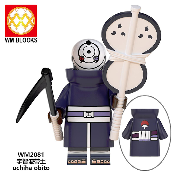 Naruto rakennuspalikka-minifiguuri pienillä osilla, liitettävä nukke, 8 osan setti
