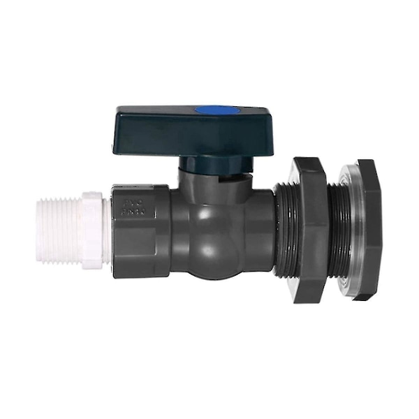 Pvc-regnvattenshinkkran-kit, 3/4-tums Pvc-kulventil, hink hink vattentank damm hink kran Ki