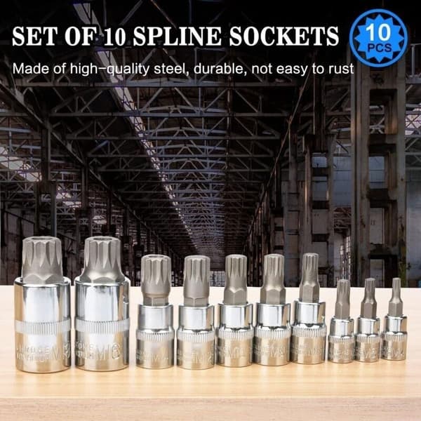 10 x M4 - M18 Triple Square Spline Pipe Set + Storage Case