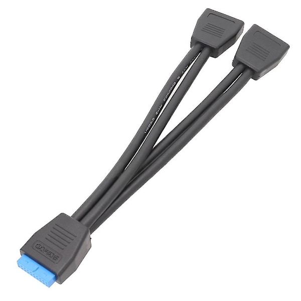 USB 3.0 Header Forlængerkabel, 19/20 Pin 1 Til 2 Y Splitter Forlængeradapter-yu