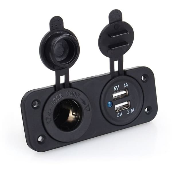 Dobbel USB Bil Sigarettenneruttak Splitter 12V Lader Strømadapter Uttak