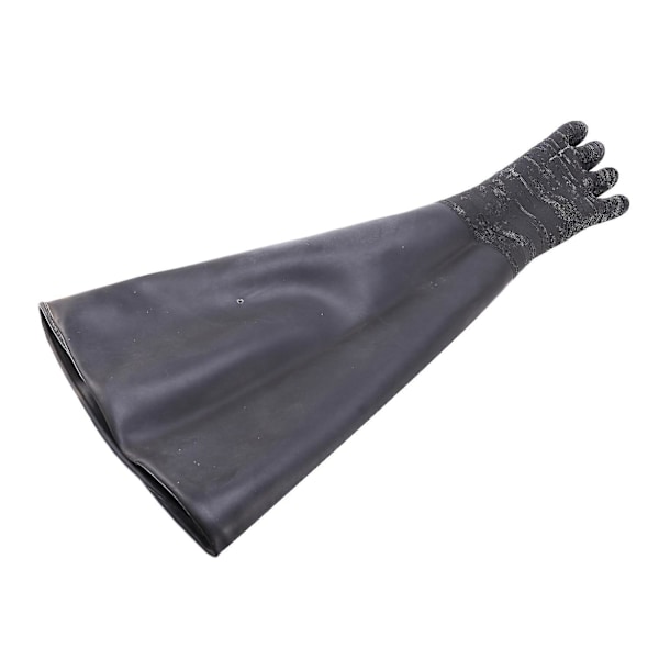 Gummihandskar för sandblästring med svarta ränder, slipande sandblästringshandskar för blästringskabinett 65x30cm