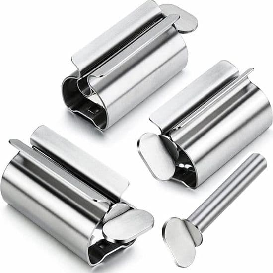 3-rörs rullande tandkrämsdispenser för badrum, silver PZCC