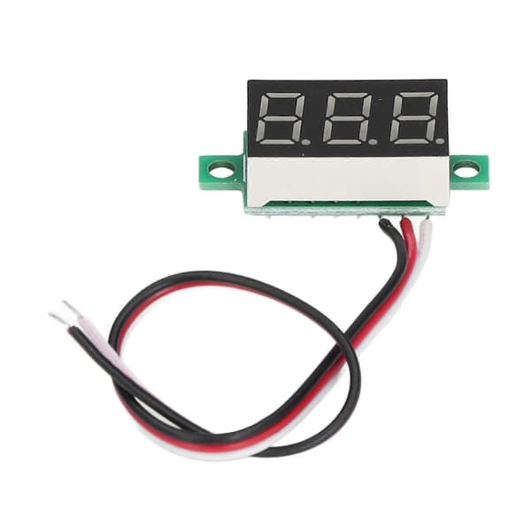 Højkvalitets 2 stk. grønt lys tre-leder DC digital display voltmeter hoved 0,36