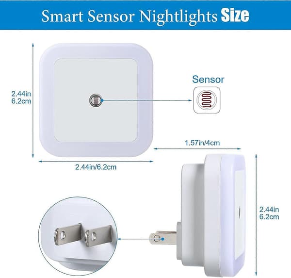 12-pack LED-nattlampor som ansluts till vägg med smart sensor
