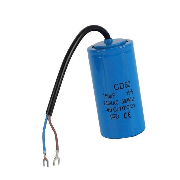 Driftkondensator 150uF 250V AC 50/60Hz med tråd för motorluftkompressor