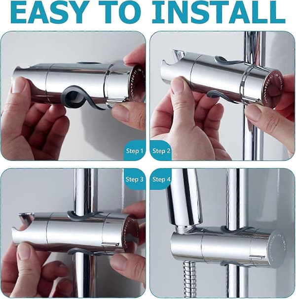 Duschklämma Duschmunstyckeshållare, 18-25mm Duschmunstycksfäste Duschslanghållare